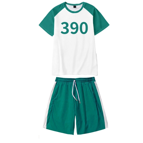 Squid Game 2 Player Cosplay Kostume Kortærmet Skjorte Tøjsæt 390 L