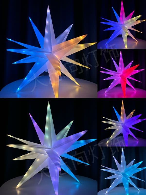Stjernelys LED Blinkende Lys RGB Dekorative Feelykter 25CM