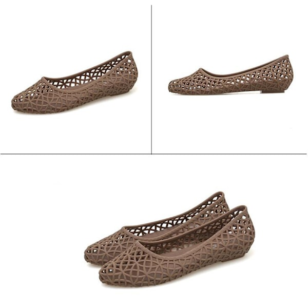 Dam Sandaler Ihåliga Strand Slip On Flats Brown 41