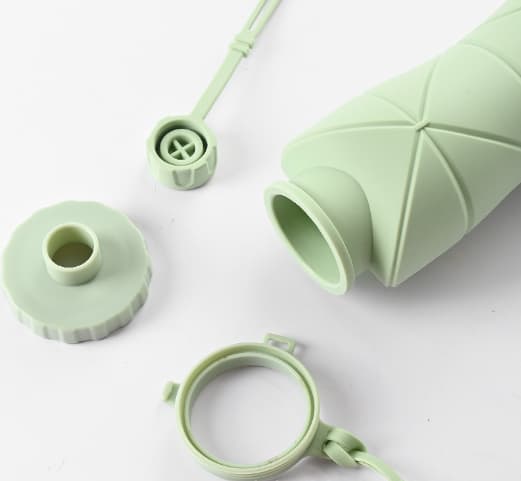 600ml Foldbar Vandflaske i Silikon til Sport Light green