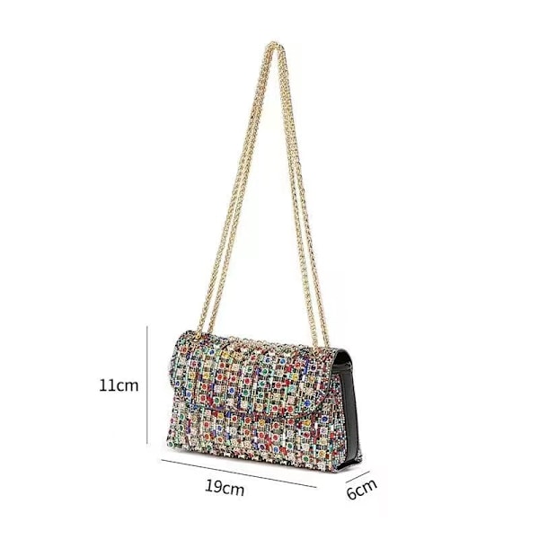 Naisten Kiiltävä Rhinestone-Iltapuku Käsilaukku Yellow