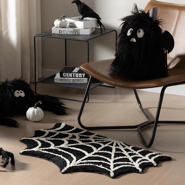 Goottilainen Matto Hämähäkinverkko Sisätiloihin Halloweeniin Black Red 40*60cm