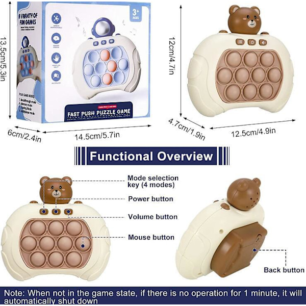 Push Play-leksaker, Push Play- stress relief Brown