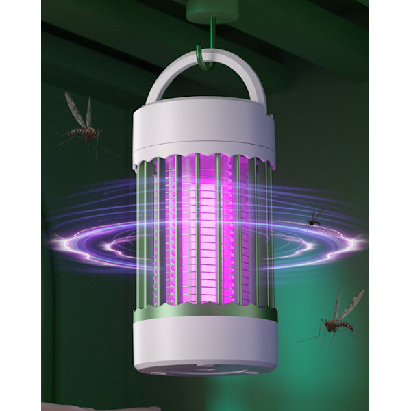 3 I 1 LED Myggdreperlampe Elektrisk Insektdreper USB white