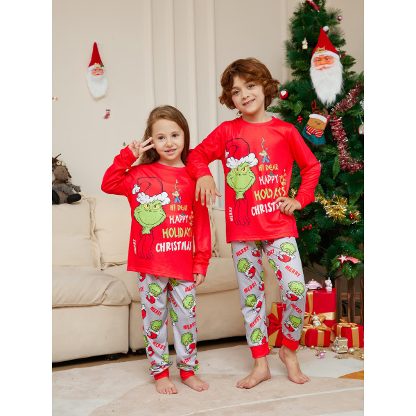 Grinch Julepyjamas - Matchende Familiepysjamas til Voksne og Børn Kid 8T