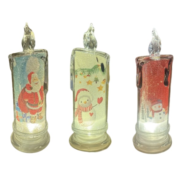 3 stk Julelys uten flamme for hjemmedekorasjon Set 2