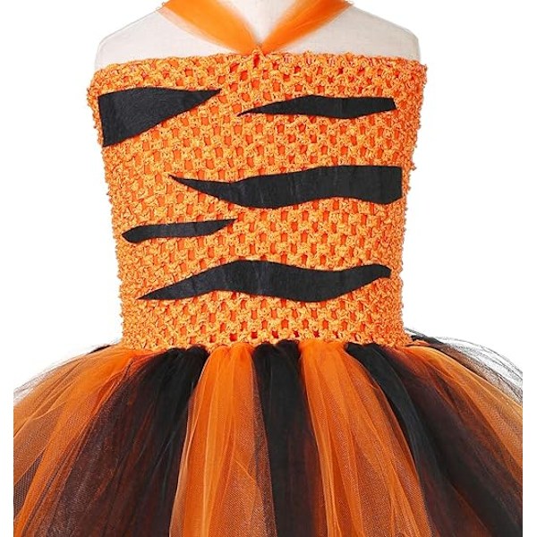 Halloween Djurdräkter för Flickor Giraff Tiger med Hårband Klä Upp Kläder S