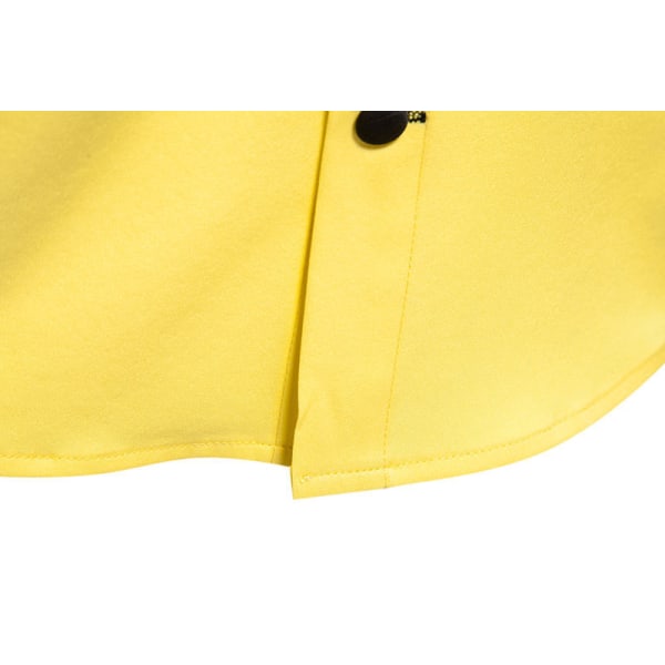 Färgblockerande långärmad skjorta för män Casual skjorta Yellow S