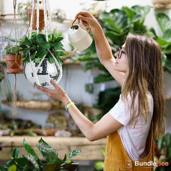 Speglad boll hängande blomkruka Korg Red 20cm