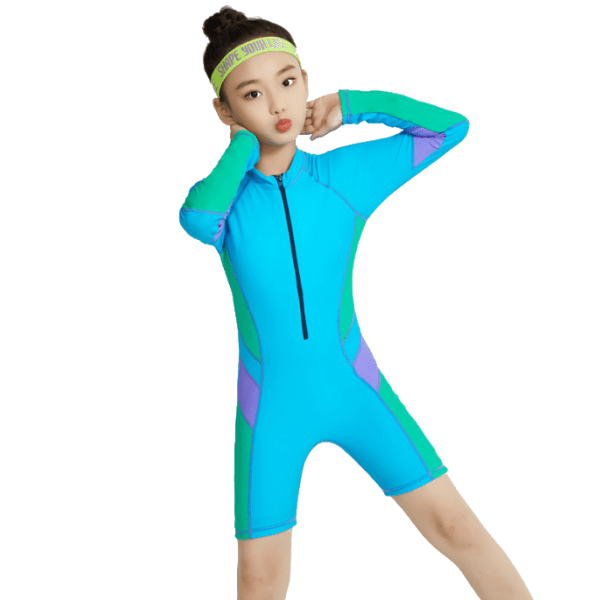 Flickor och pojkar One Piece Rash Guard Baddräkt blue M