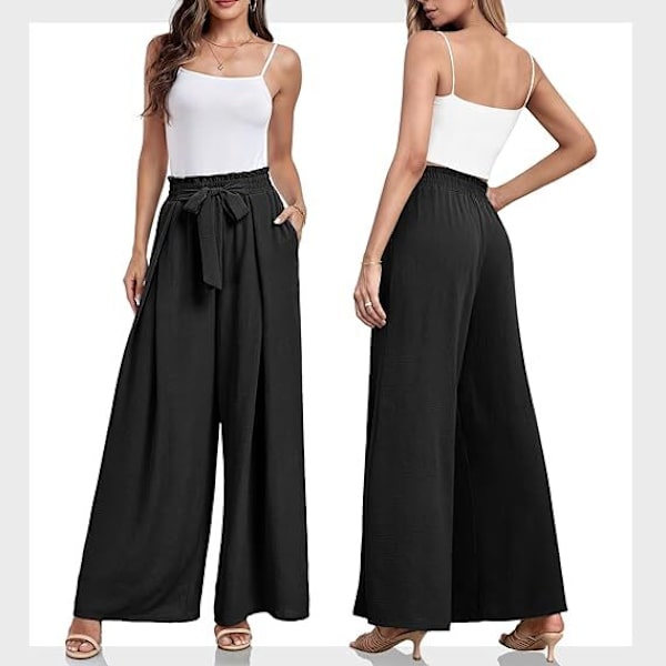Vida Byxor för Kvinnor Högmidjade Palazzo Byxor black XL
