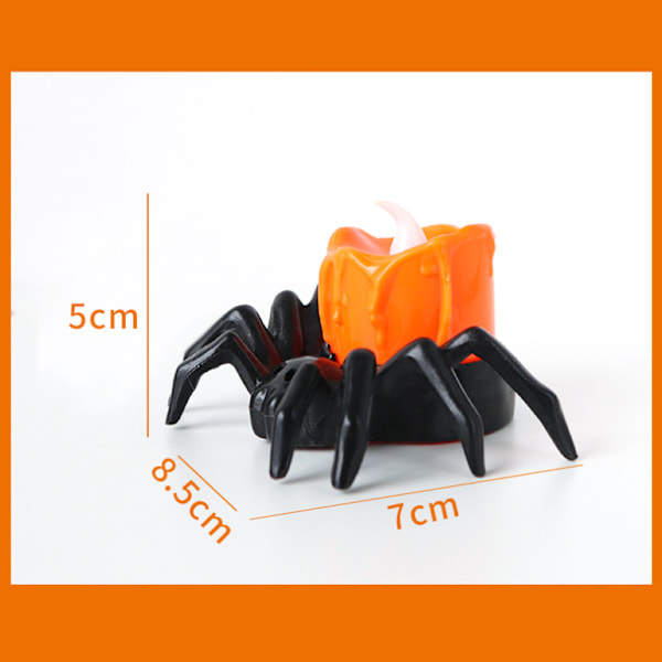Uhæggelige edderkoppe fyrfadslys falske stearinlys til Halloween festdekorationer 4 Pcs