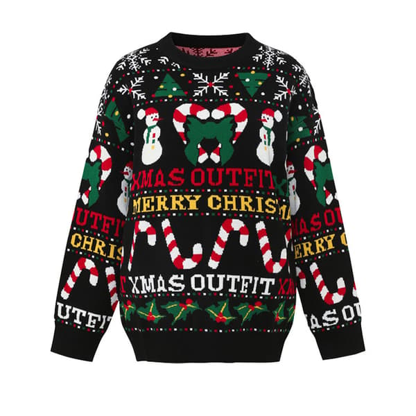 Blød, let og varm julepullover, tykke julesweatre XL