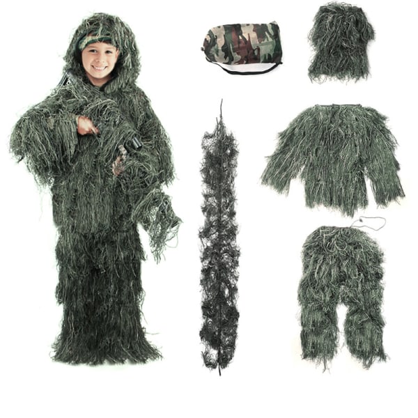 Kids Ghillie kostymer Sniper Halloween Army kostym green 160