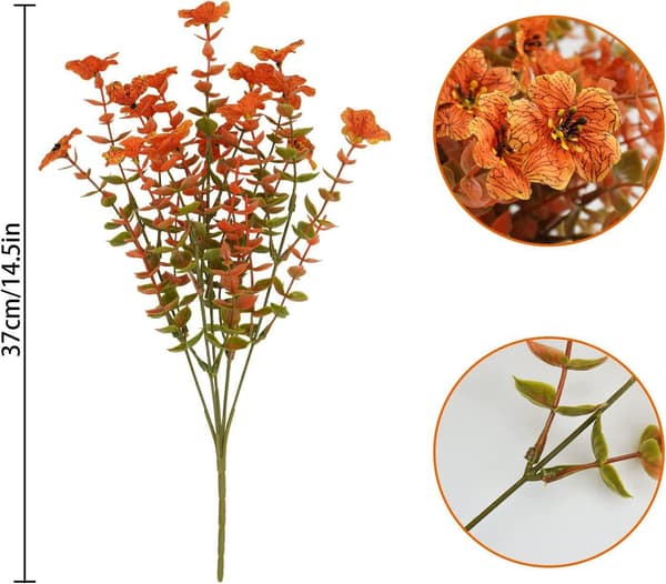 Kunstige Efterårsblomster til Udendørs, 10 Bundter Kunstige Planter 10PCS