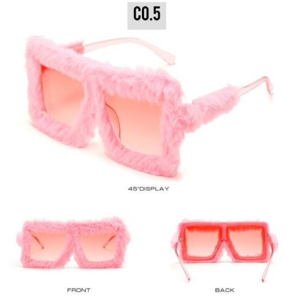 Plyschsolglasögon, dammode, maskeradglasögon PINK*PINK