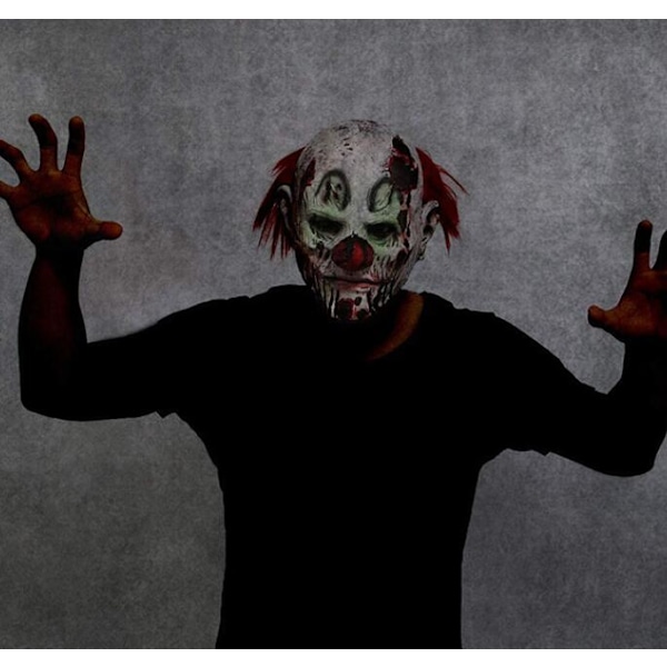 Halloween Pelottava Paha Klovni Maski Kauhu Kasvo Zombie Maski White