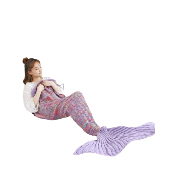 Mermaid Tail Förtjockad Faux Cashmere filt för vintern Purple 180*90cm