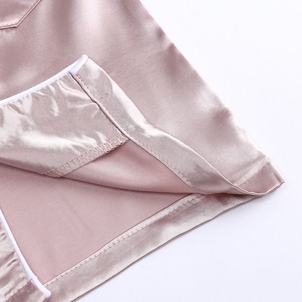 Satin Pyjamas Set i Siden, Kortärmad, Barnkläder för Sovkläder apricot 130