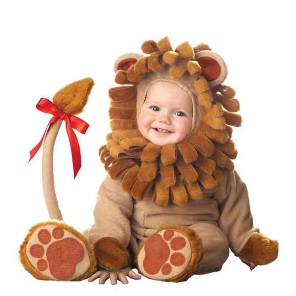 Baby Halloween Cosplay Cartoon Kläder Djurrock Päls Bodysuit Lion 100cm