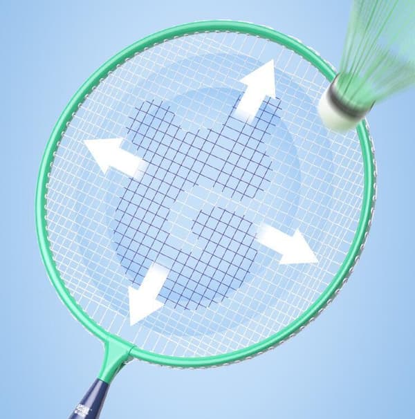 Badmintonracket för barn med badmintonbollar Green