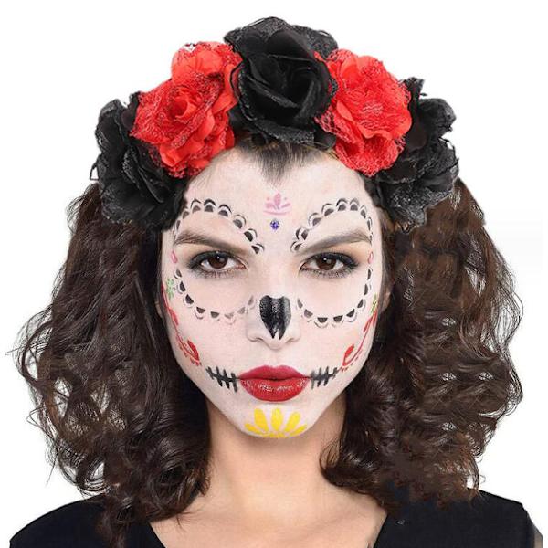 Halloween Blomsterhårband Falska Blomsterhuvudbonader Red