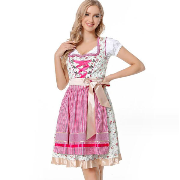 Naisten Oktoberfest-asu Cosplay-asu Pink M