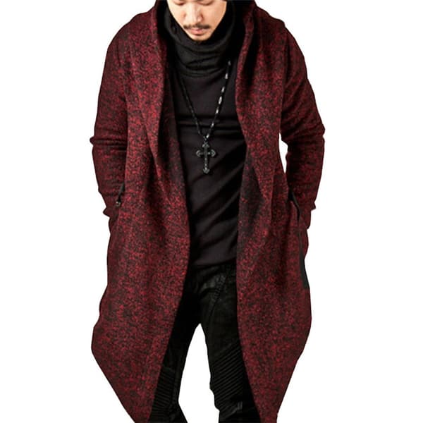 Høst-Vinter Langarmet Gensergenser for Menn Wine Red 3XL