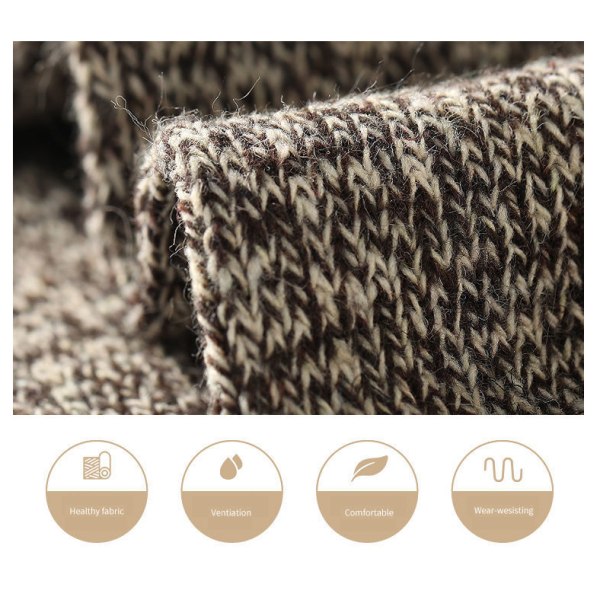 5 Par Woolsokker, Tykke Vinteråndbare Crew Sokker Set 4