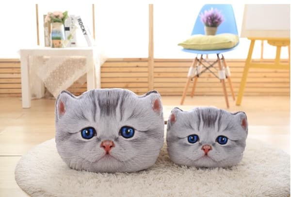 Kissa Pehmolelu Tyyny, Pehmeä Kissa Pehmolelu Grey 1 40cm