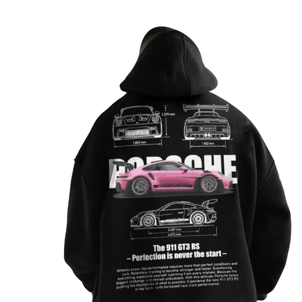 Huvtröja med Porsche 911-tryck för män - Herr- och dammode Color14 L