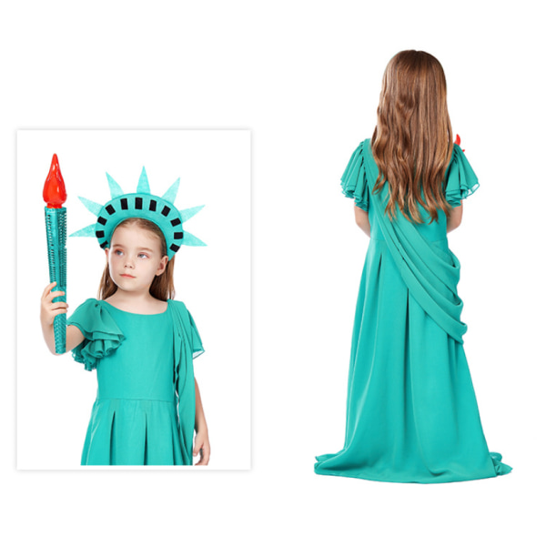 Kostymer Staty av Lady Liberty Barndräkt L