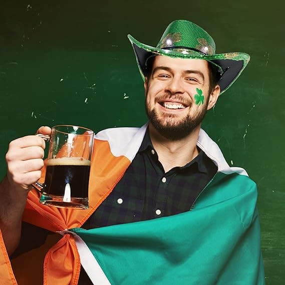 LED Lysende Kløver St. Patricks Cowboyhat til Mænd & Kvinder Green
