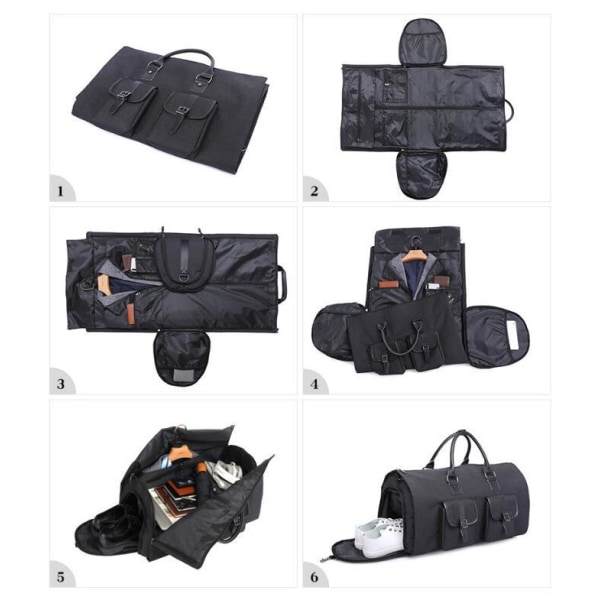 Cabriolet plaggväska med axelrem, resväskor black
