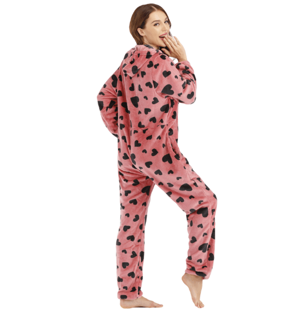 Långärmad jumpsuit för kvinnor Bodysuit Sovkläder S