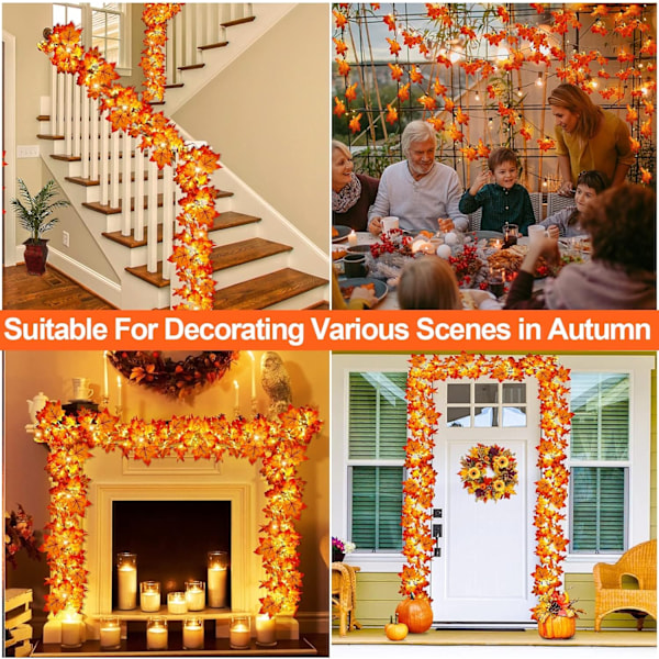 3 Set Thanksgiving Dekorativa Höstlampor 6M
