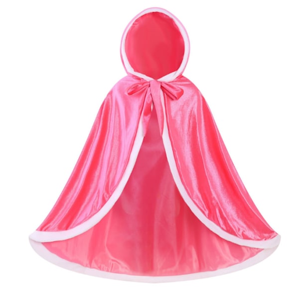 Girls Dress Up Hodded Cape Kostym för Princess Cloaks pink 130