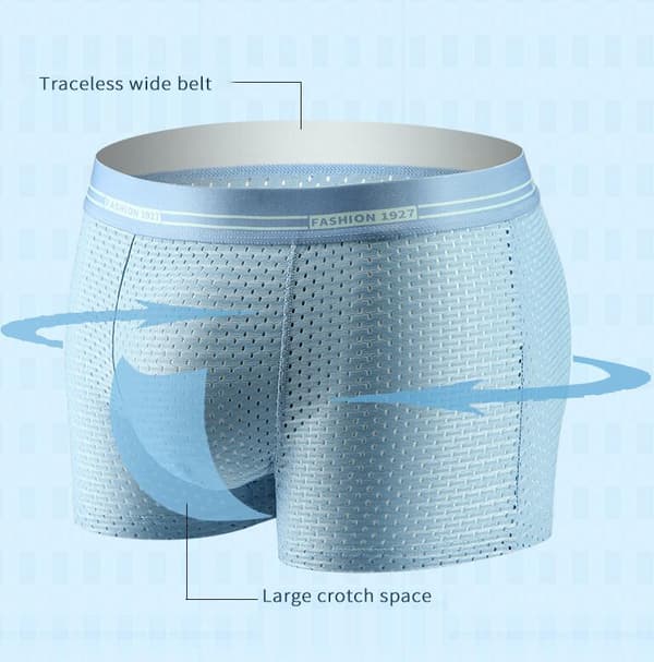 Menn Is Silke Bokser Mesh Brief Pustende Kjølig Undertøy Light Grey M