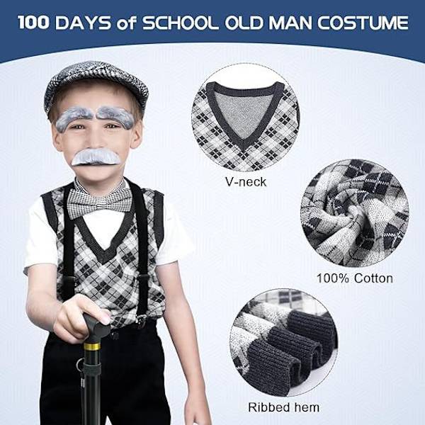 Barnkostym Set Gammal Man Kostym 110cm