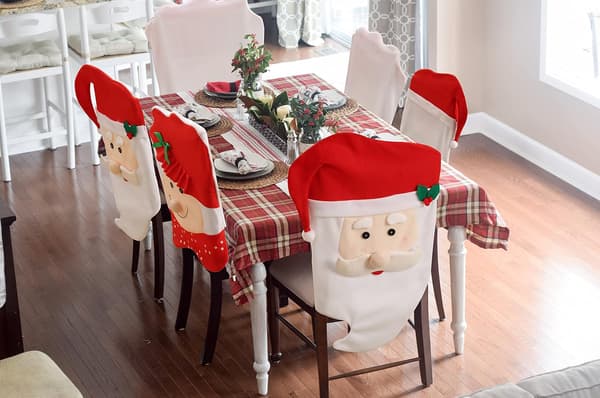 Julstolsöverdrag Set om 2 för Matstolar Red