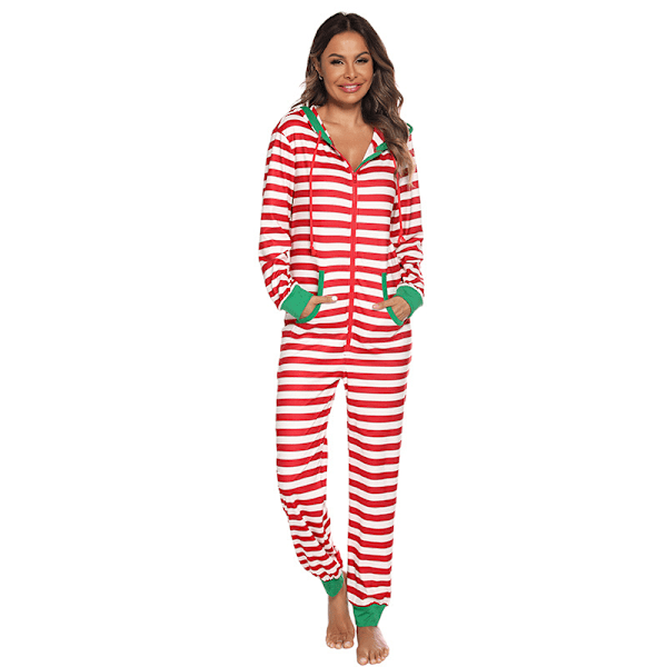 Julpyjamas för vuxna, Onesie-dräkt, Pyjamas för kvinnor, Pyjamasuppsättningar Women Red M