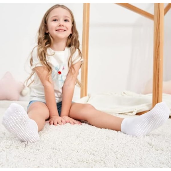 Baby Halkfria Ankelstrumpor med Halkskyddssulor för Spädbarn och Småbarn D-6PCS M