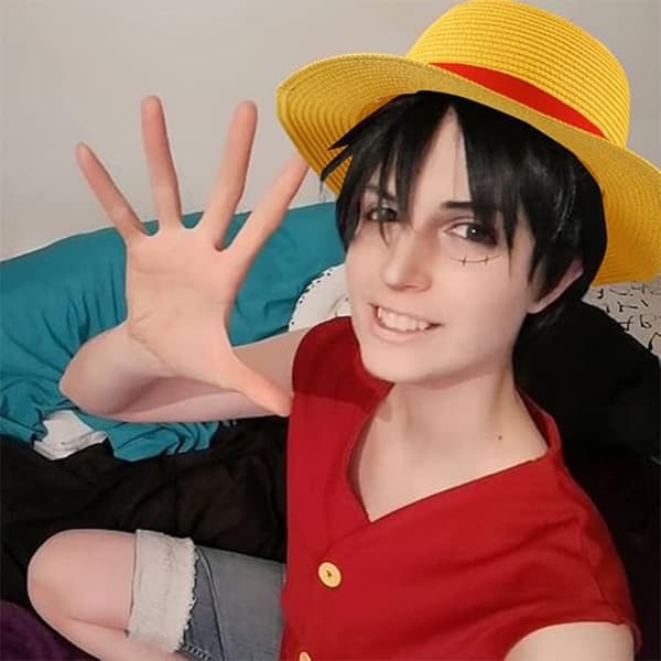 Luffy Stråhat Performance Animation Cosplay Tilbehør Hat Yellow 31cm