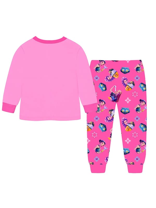 Demon Slayer Pyjamas Set för Barn Långärmad Tröja och Byxor Sovkläder pink 110CM