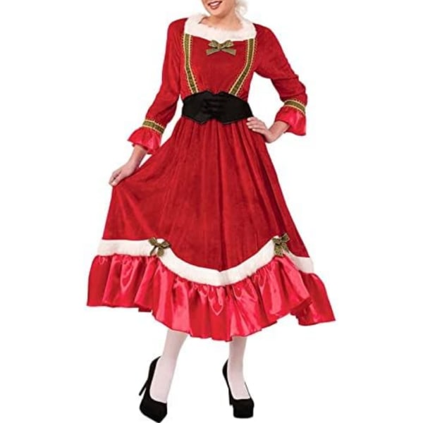 Mrs. Claus Kostym för kvinnor Outfit jul Vuxen tomteklänning Red M
