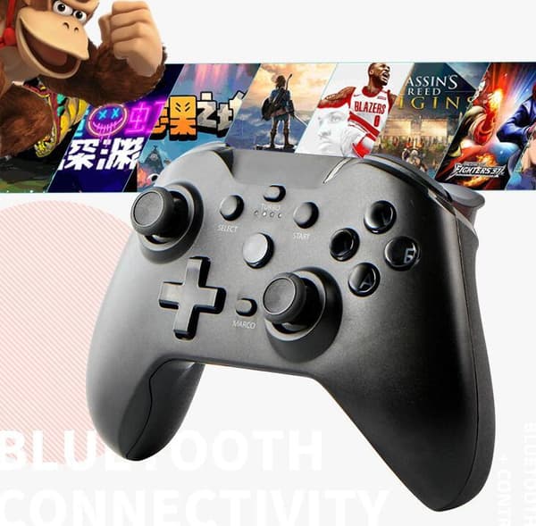 Bluetooth Trådløs Spillkontroll med 2.4G Mottaker Black