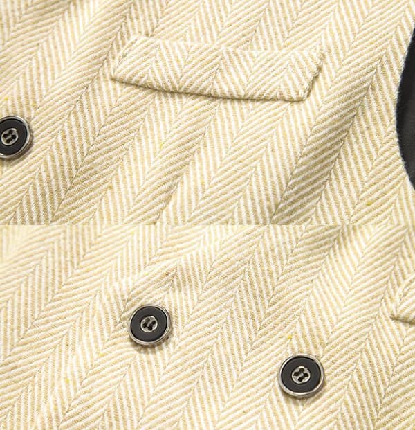 Mænds Slim Fit Dobbeltbrystet Suit Vest Beige 2XL