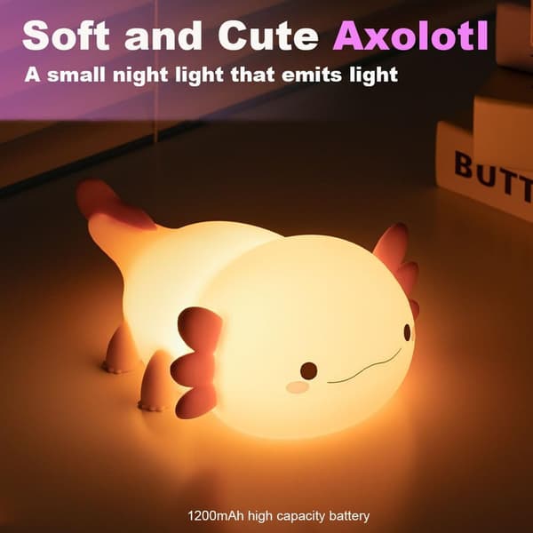 Axolotl Natlampe til Børneværelset, Dyr Silikon Natlampe til Børneværelset