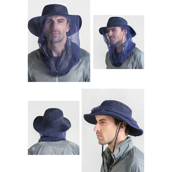 Utomhus Storbrättad Mesh Solhatt Dark blue