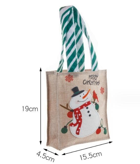 Julklappspåse i säckväv Green